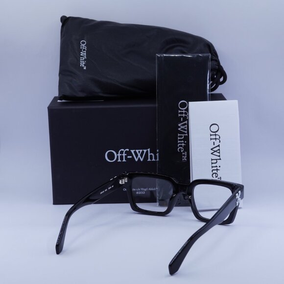 Off-White OERI14C CLIP ON 1025 Square Sunglasses – Black/Clear with Clip-on Red - Picture 10 of 10